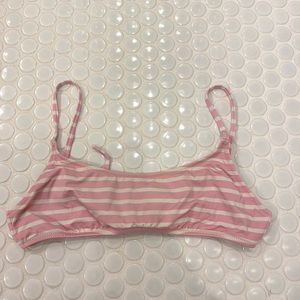J.Crew pink and white striped bikini stop. Size small